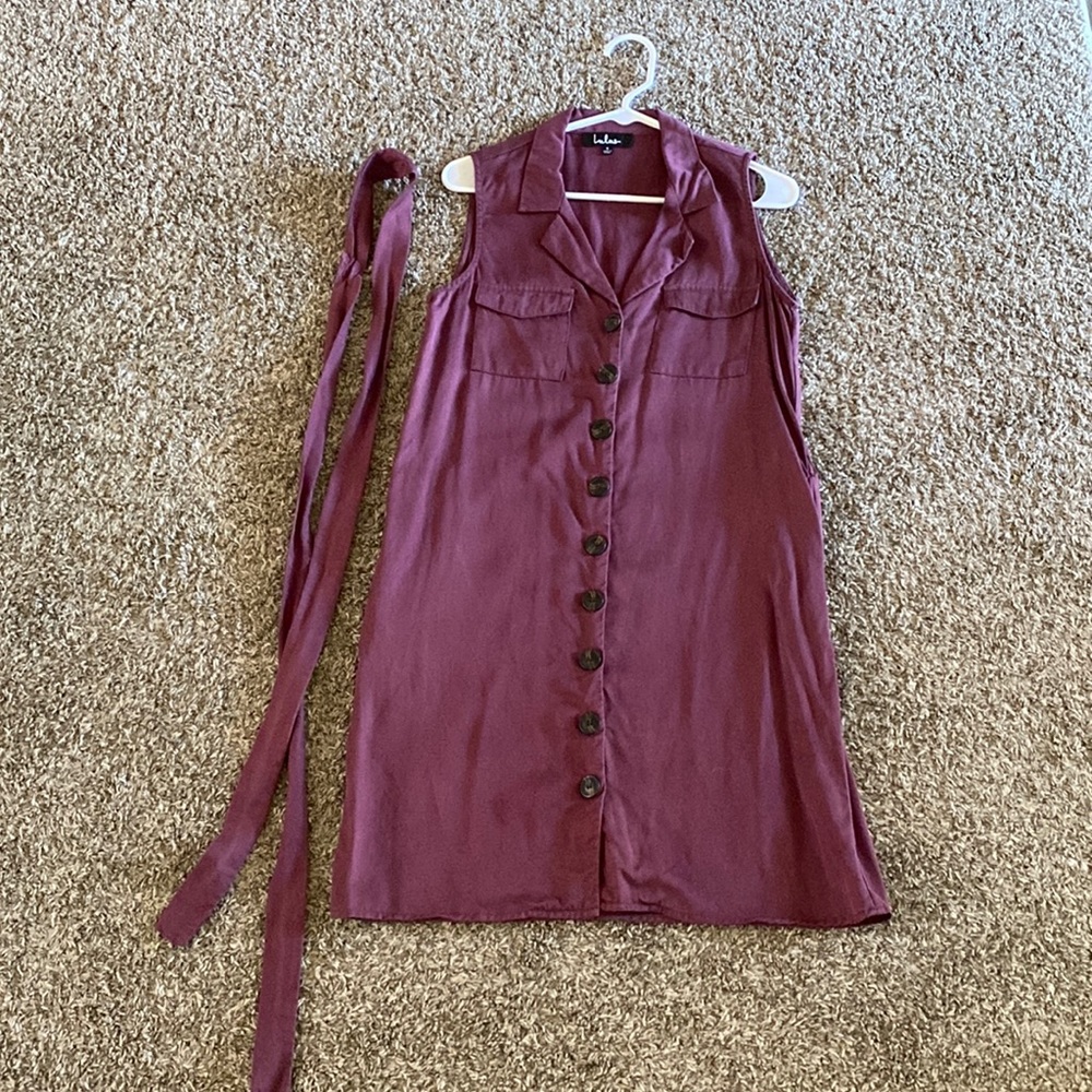 Burgundy collared dress